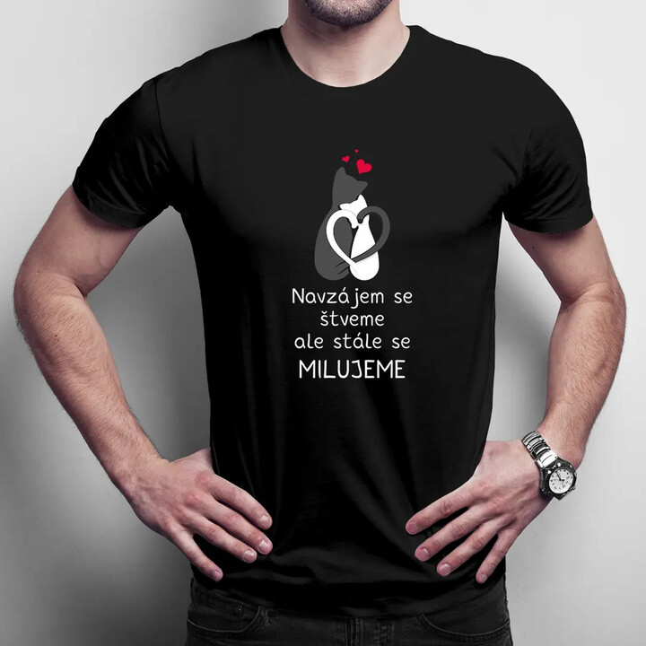 Navzájem se štveme, ale stále se milujeme - pánské tričko s potiskem