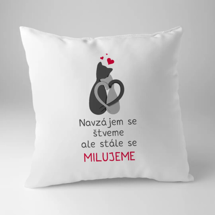 Navzájem se štveme, ale stále se milujeme - polštář s potiskem