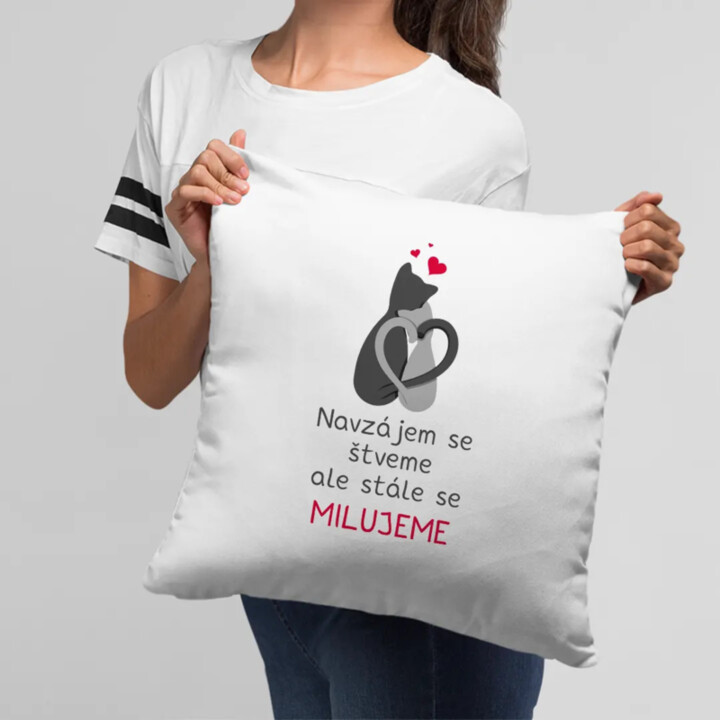 Navzájem se štveme, ale stále se milujeme - polštář s potiskem