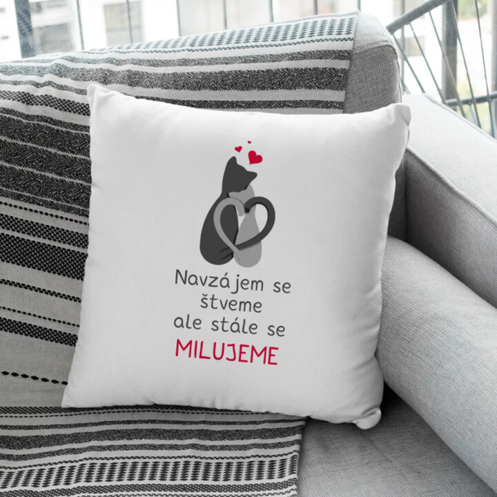Navzájem se štveme, ale stále se milujeme - polštář s potiskem