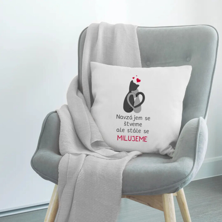 Navzájem se štveme, ale stále se milujeme - polštář s potiskem