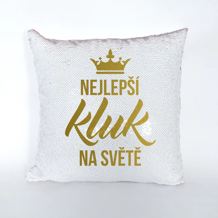 Nejlepší kluk na světě - polštář s flitry