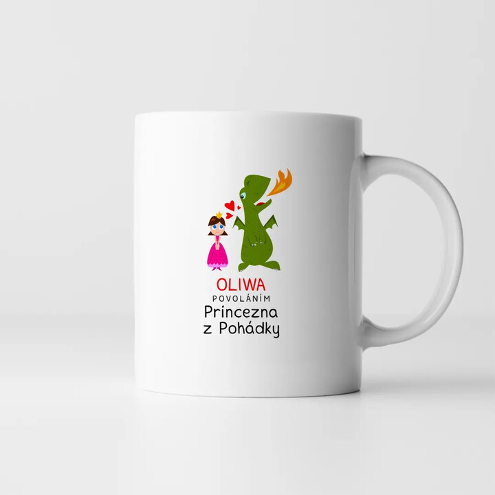 Povoláním princezna z pohádky (Jméno) - hrnek s potiskem