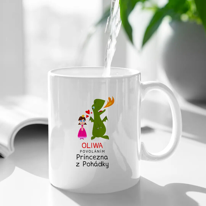 Povoláním princezna z pohádky (Jméno) - hrnek s potiskem