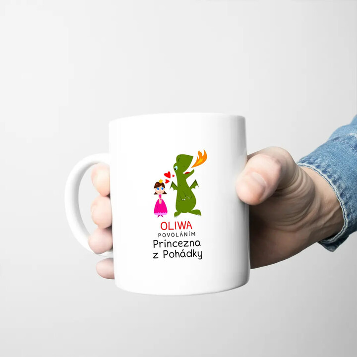 Povoláním princezna z pohádky (Jméno) - hrnek s potiskem