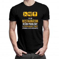 Jsem restaurátor, řeším problémy - pánské tričko s potiskem
