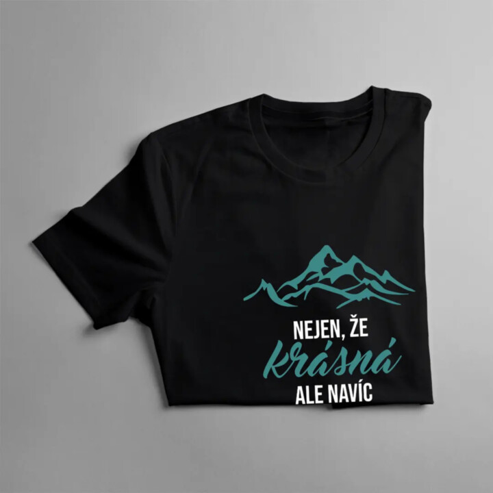 Nejen, že krásná, ale navíc holka milovníka hor - dámské tričko s potiskem