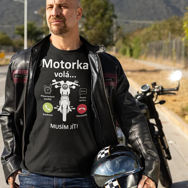 Motorka volá, musím jít - pánské tričko s potiskem