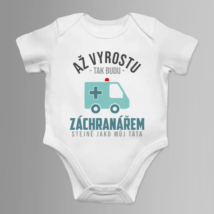 Jak dorostu, tak budu záchranářem - dětské body s potiskem