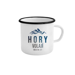 Hory volají - musím jít - keramický smaltovaný hrneček s potiskem