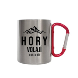 Hory volají - musím jít - kovový hrnek s karabinou