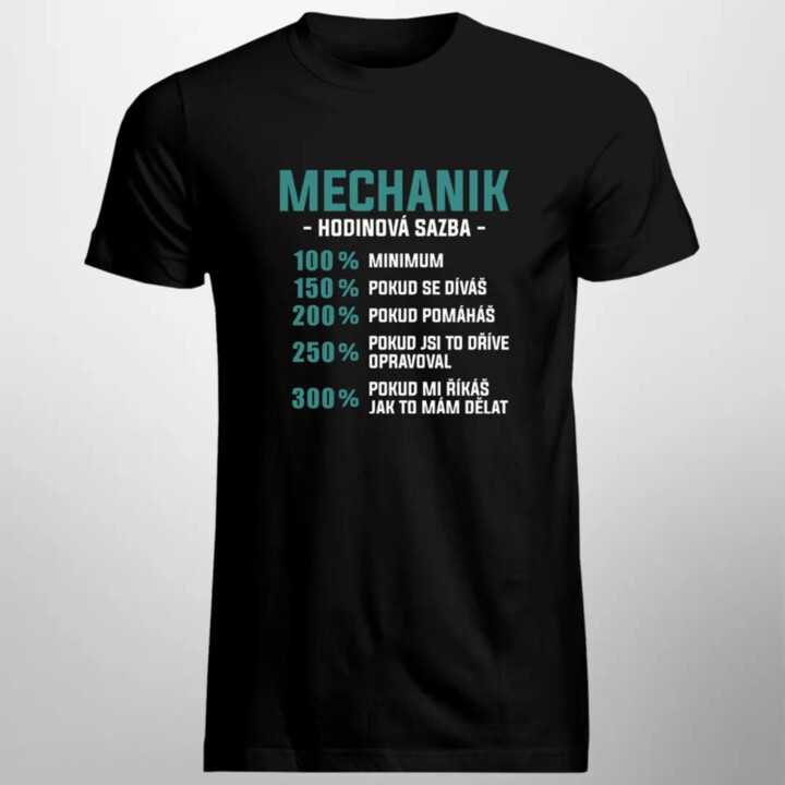Mechanik hodinová sazba - procenta - pánské tričko s potiskem