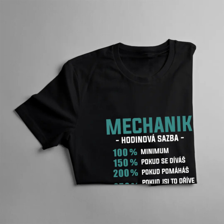 Mechanik hodinová sazba - procenta - pánské tričko s potiskem