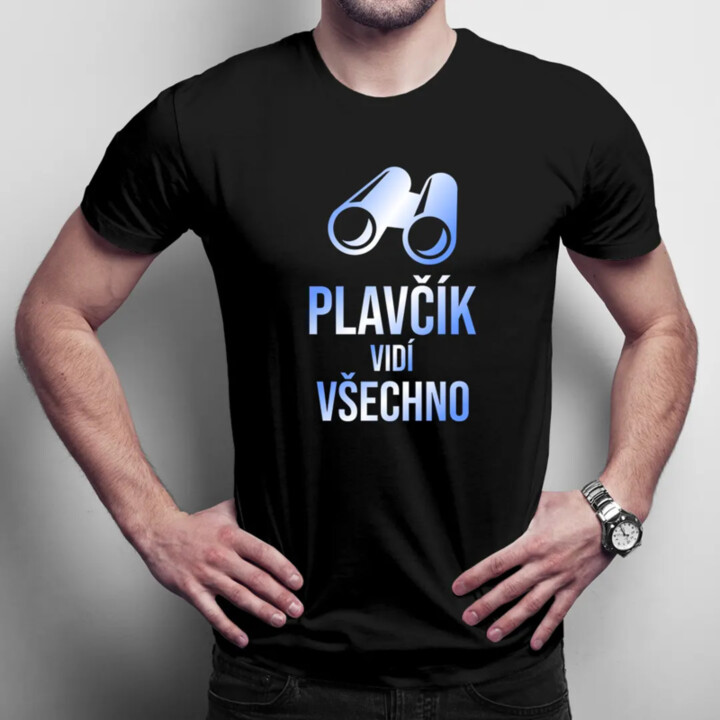 Plavčík vidí všechno - pánské tričko s potiskem