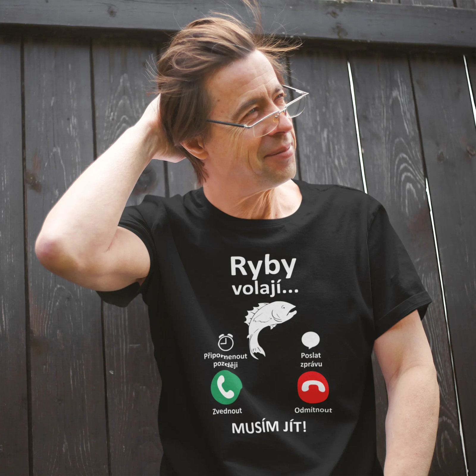 Ryby volají, musím jít - pánské tričko s potiskem