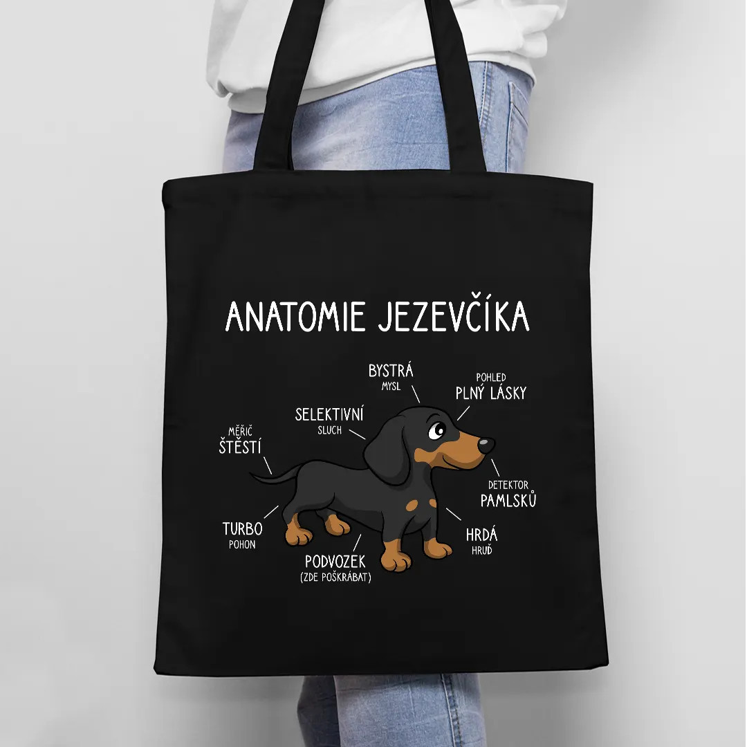 Anatomie jezevčíka - taška s potiskem