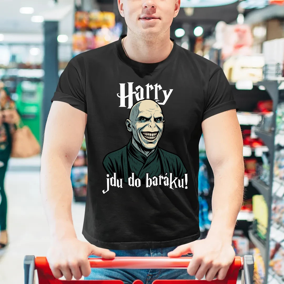 Harry, jdu do baráku! - pánské tričko s potiskem pro fanoušky Harryho Pottera