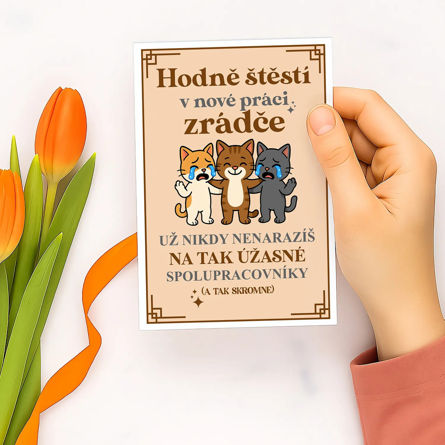 Hodně štěstí v nové práci, zrádče - blahopřání k dárku
