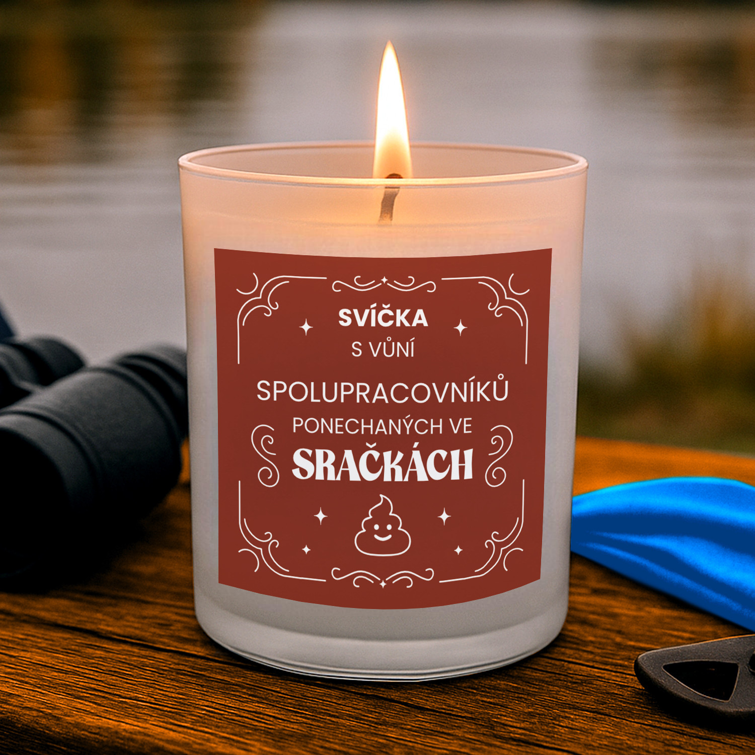 Svíčka s vůní spolupracovníků - vonná svíce s potiskem