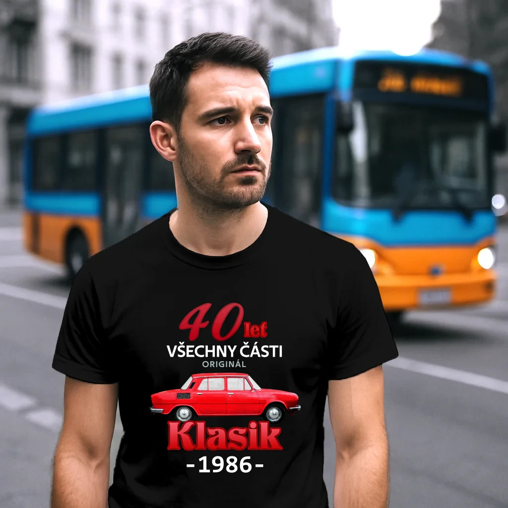 40 let - všechny části originál - Klasik 1986 - pánské tričko s potiskem