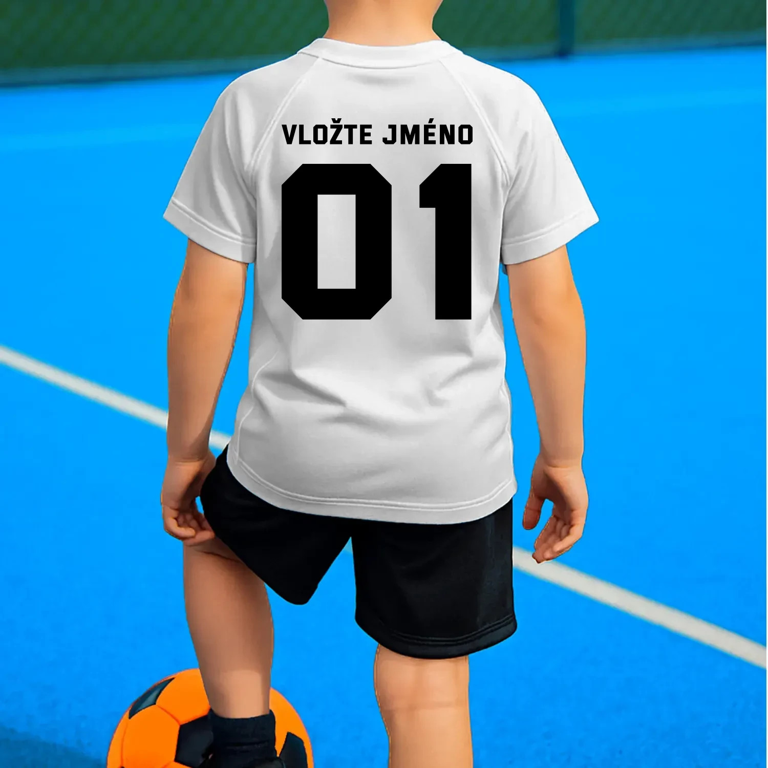 Závodník s číslem - dětské sportovní tričko s potiskem na zádech - personalizovaný produkt