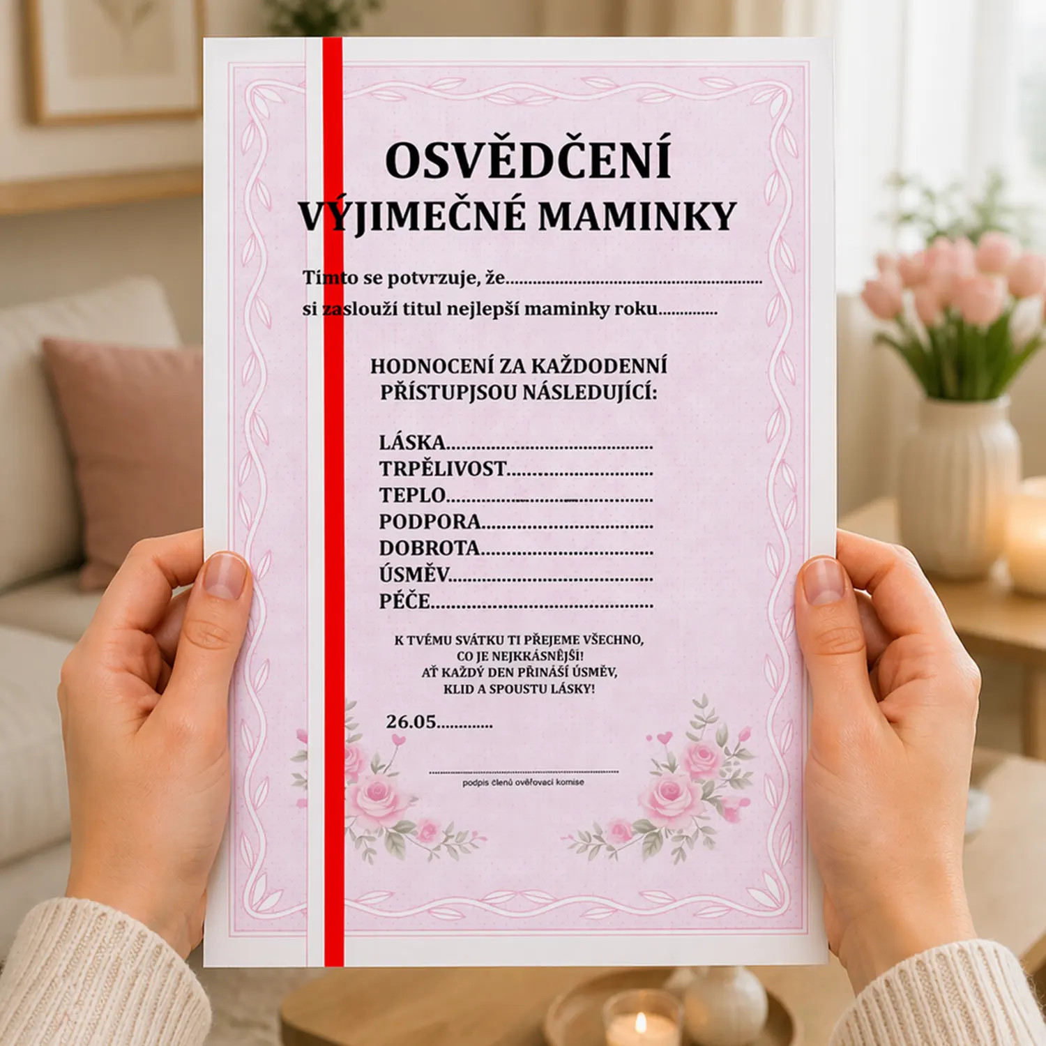 Vysvědčení výjimečné maminky – dárek pro maminku - personalizovaný produkt