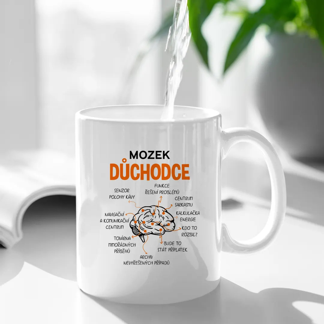 Mozek důchodce - hrnek s potiskem