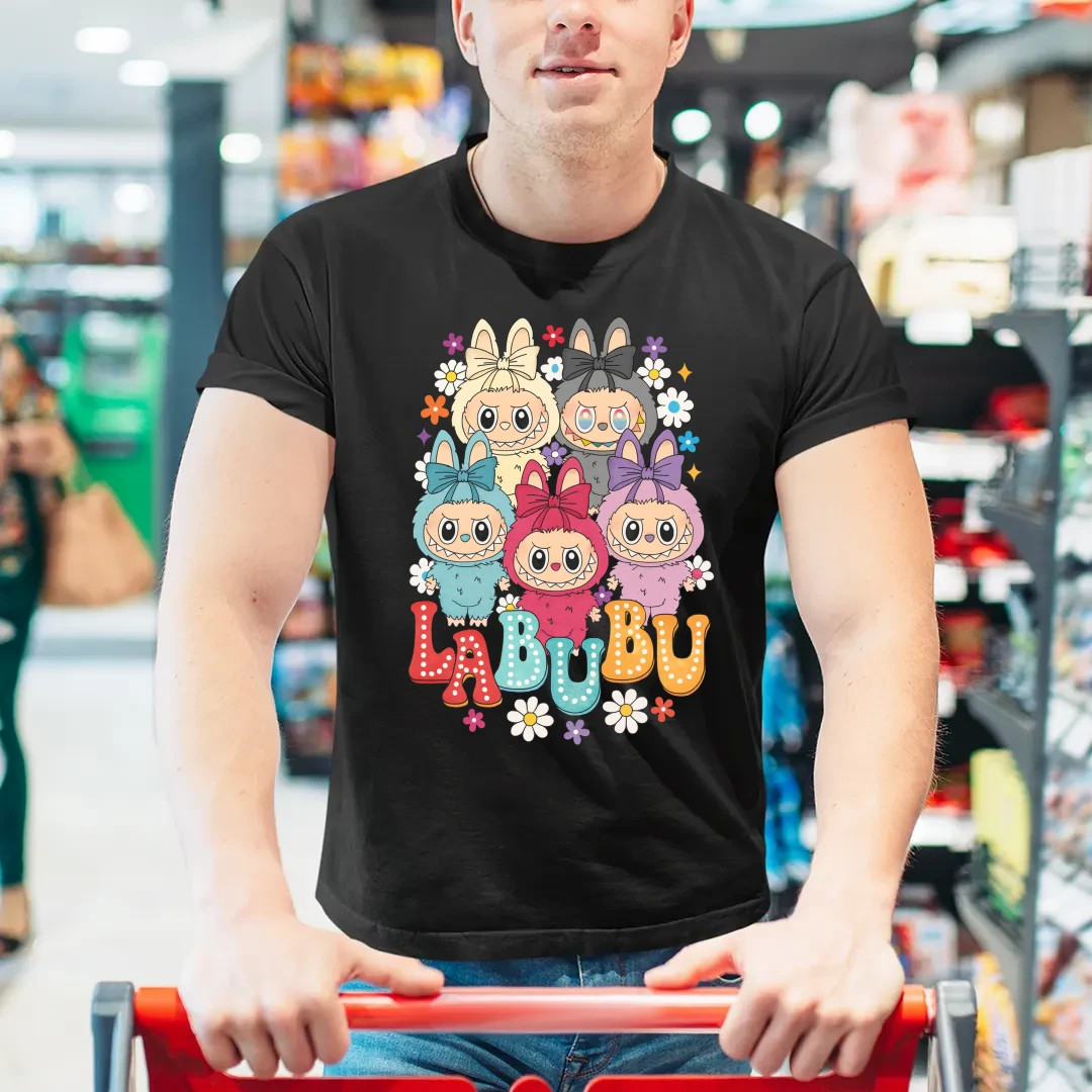 Panenky Bubu různé barvy - pánské tričko s potiskem, Labubu dárek