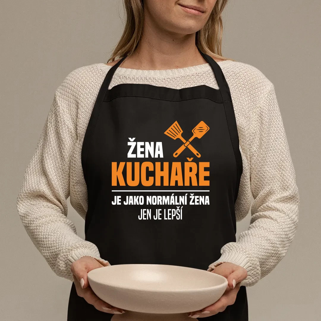 Zástěra s potiskem jako dárek pro kuchaře a jeho ženu