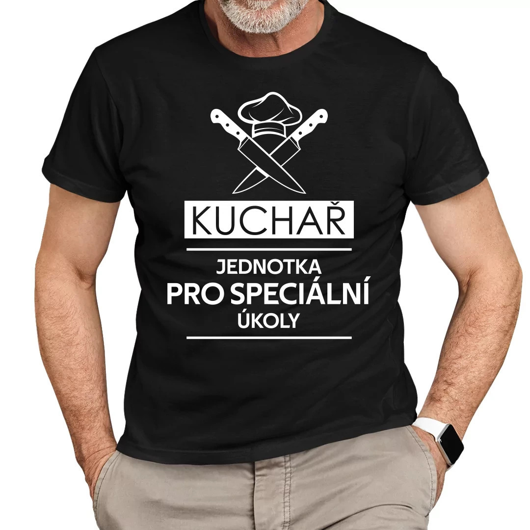 Kuchař - jednotka pro speciální úkoly - pánské tričko s potiskem jako dárek