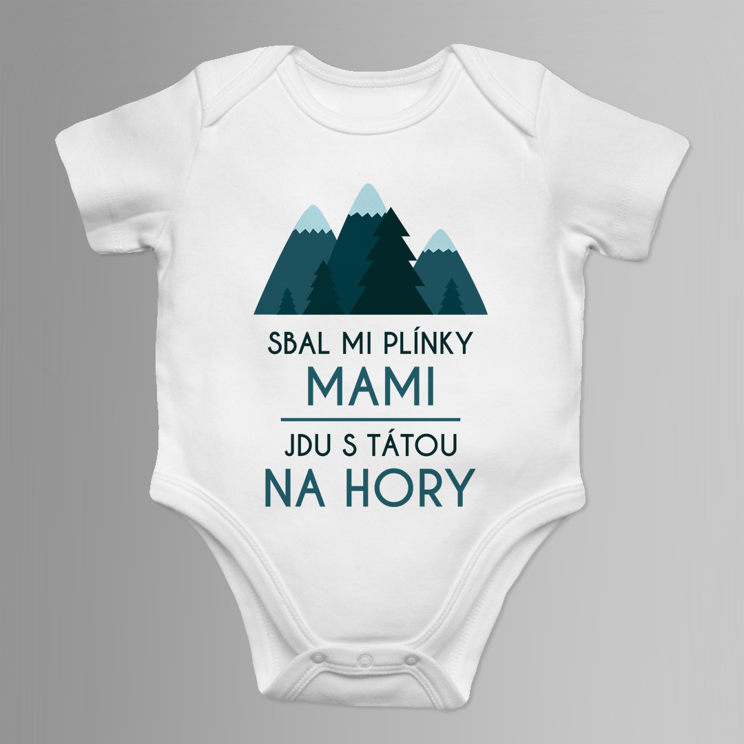 Jdu s tátou na hory - dětské body s potiskem