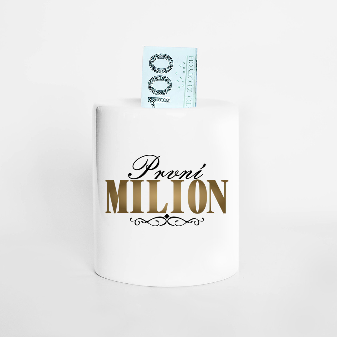 První milion - prasátko s potiskem