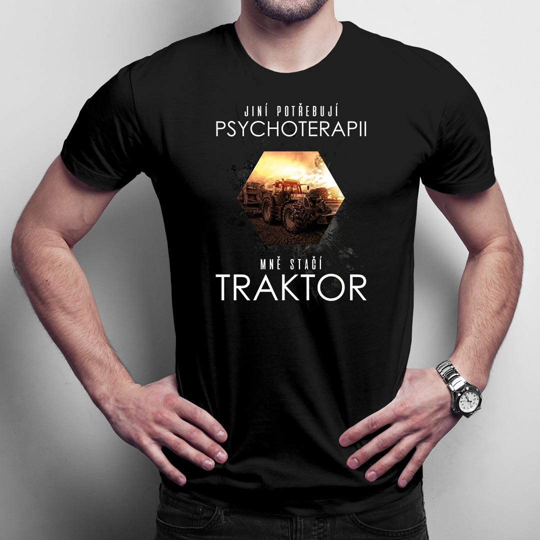 Jiní potřebují psychoterapii, mně stačí traktor - pánské tričko s potiskem